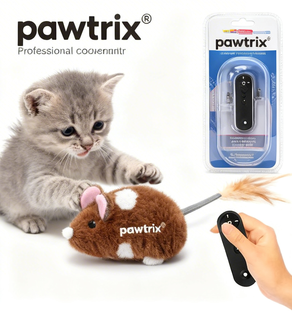 pawtrix® Realistic Furry Mouse Cat Toy - Unleash Your Cat’s Inner Hunter with Irresistible Prey for Endless Pounce & Play Sessions!
